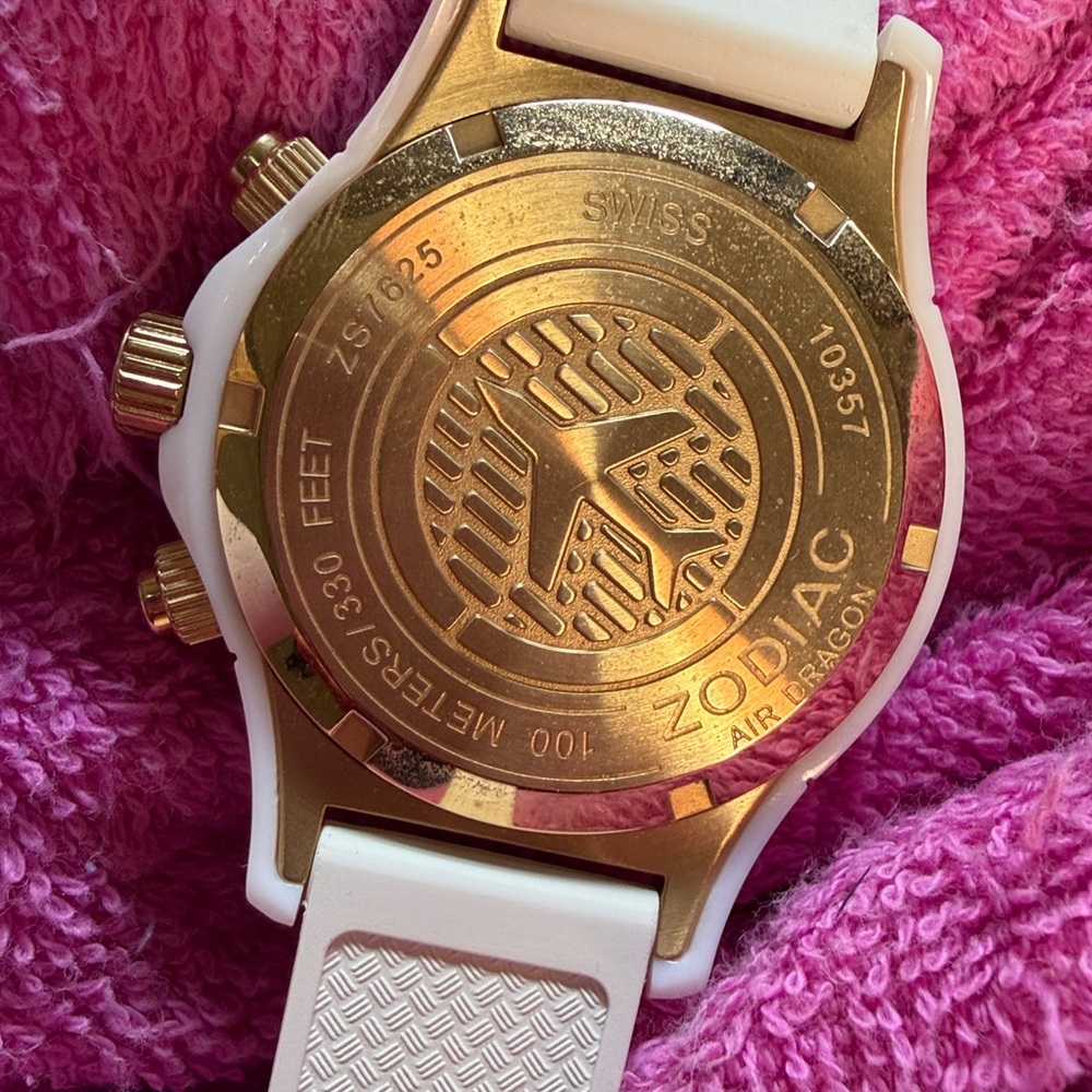 Zodiac Women's White and Gold Crystal Accent Watch - Picture 10 of 10